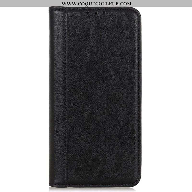 Flip Cover iPhone 14 Cuir Fendu Stylé