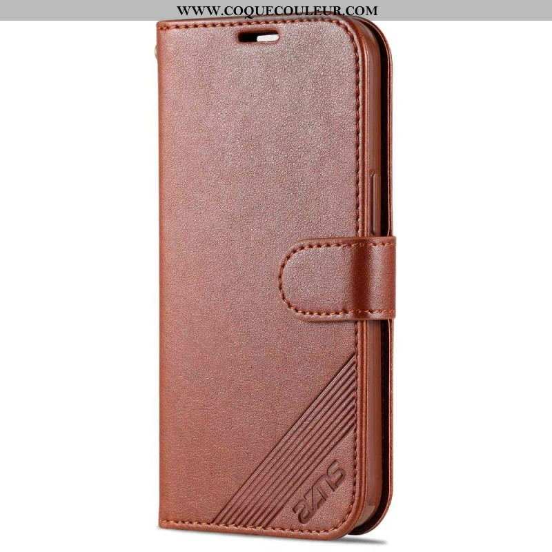 Housse iPhone 14 Style Cuir AZNS