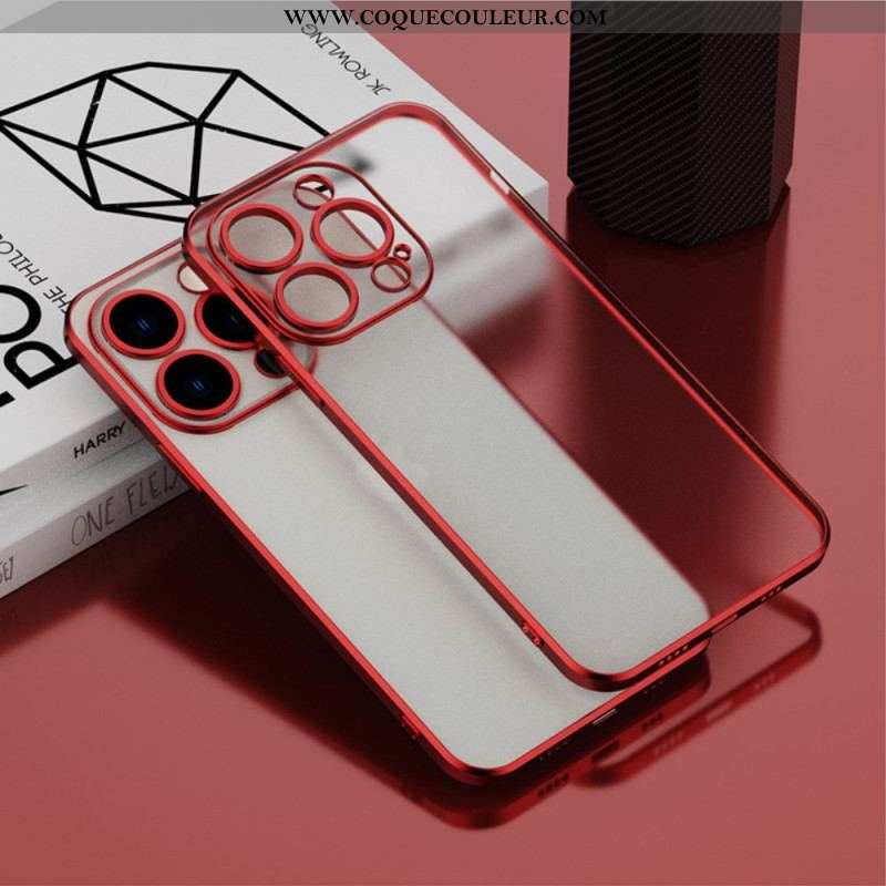 Coque iPhone 14 Transparente Style Métallisé