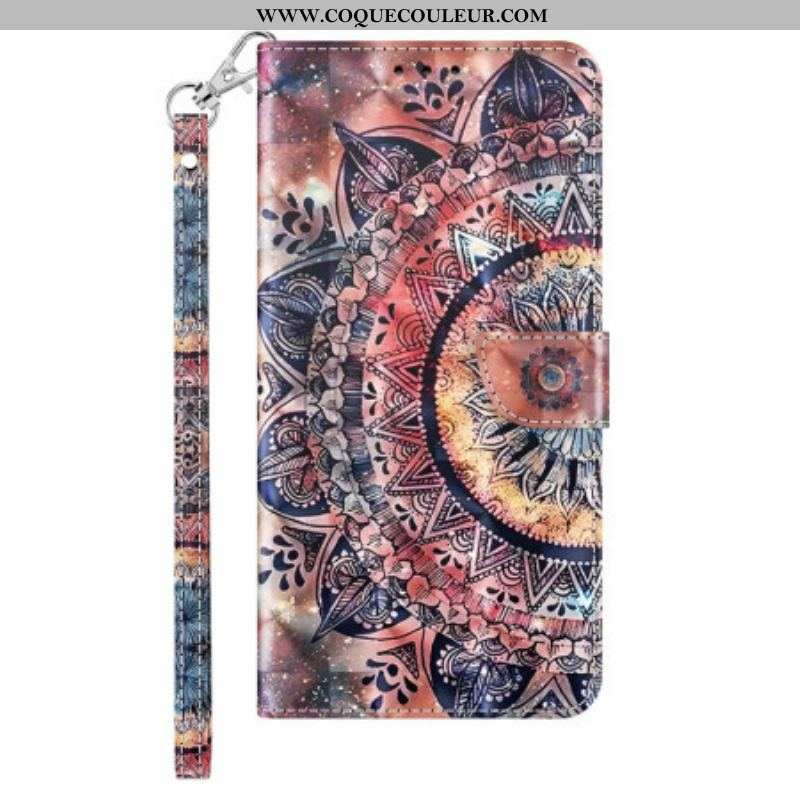 Housse iPhone 14 Pro Mandala Coloré à Lanière