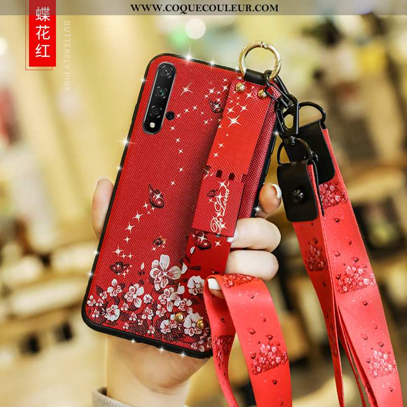 Étui Honor 20 Fluide Doux Tendance Net Rouge, Coque Honor 20 Silicone Personnalité Rose