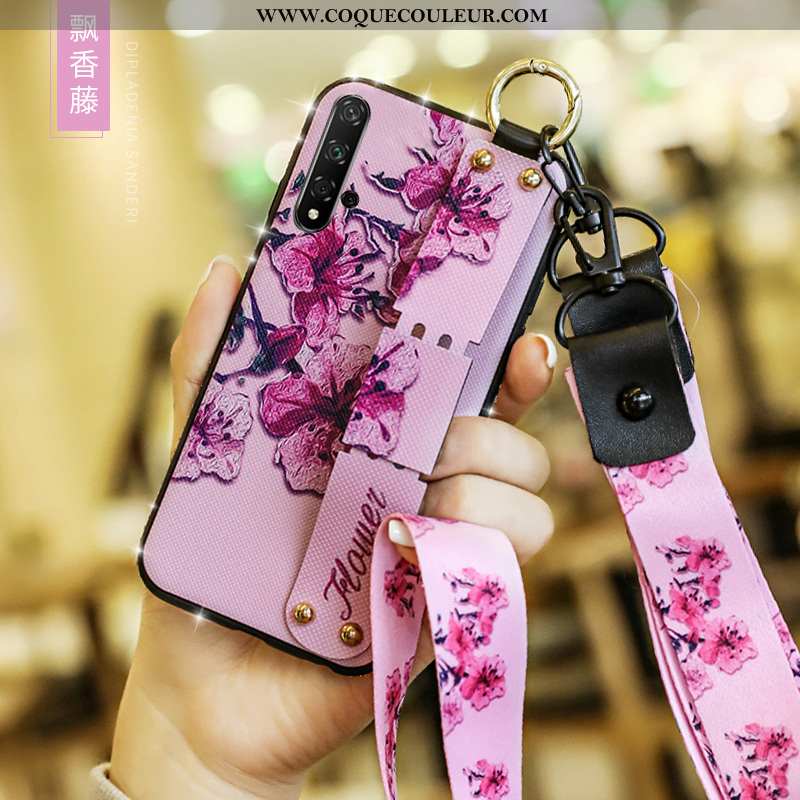 Étui Honor 20 Fluide Doux Tendance Net Rouge, Coque Honor 20 Silicone Personnalité Rose