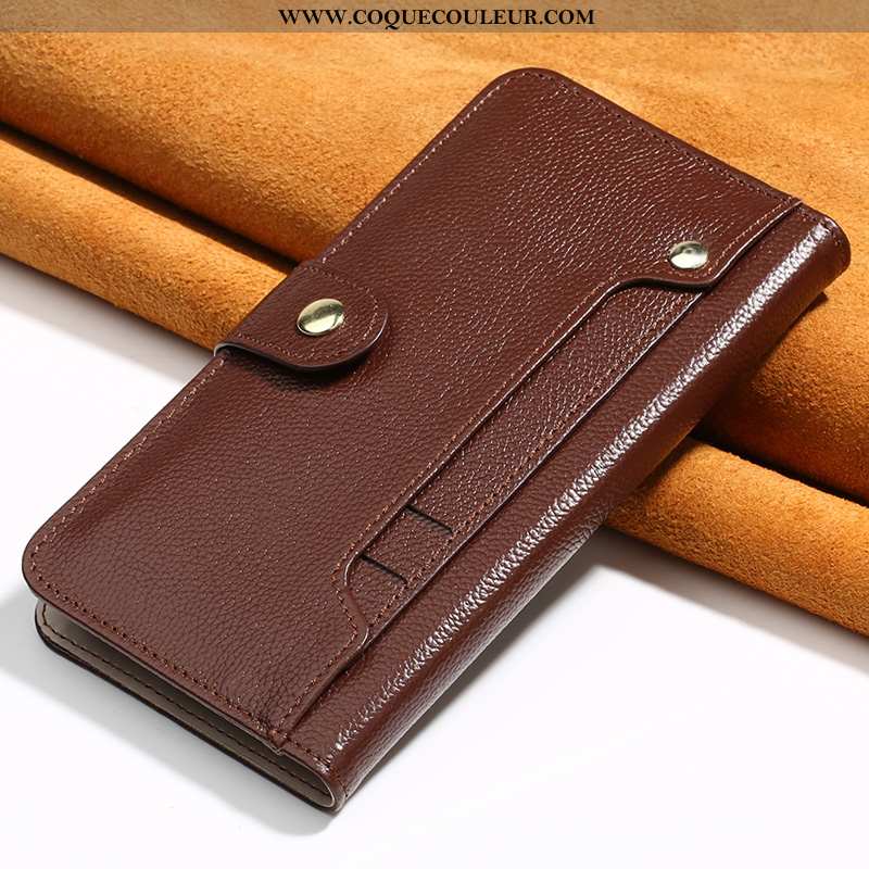 Housse Honor 20 Cuir Carte Coque, Étui Honor 20 Protection Véritable Marron