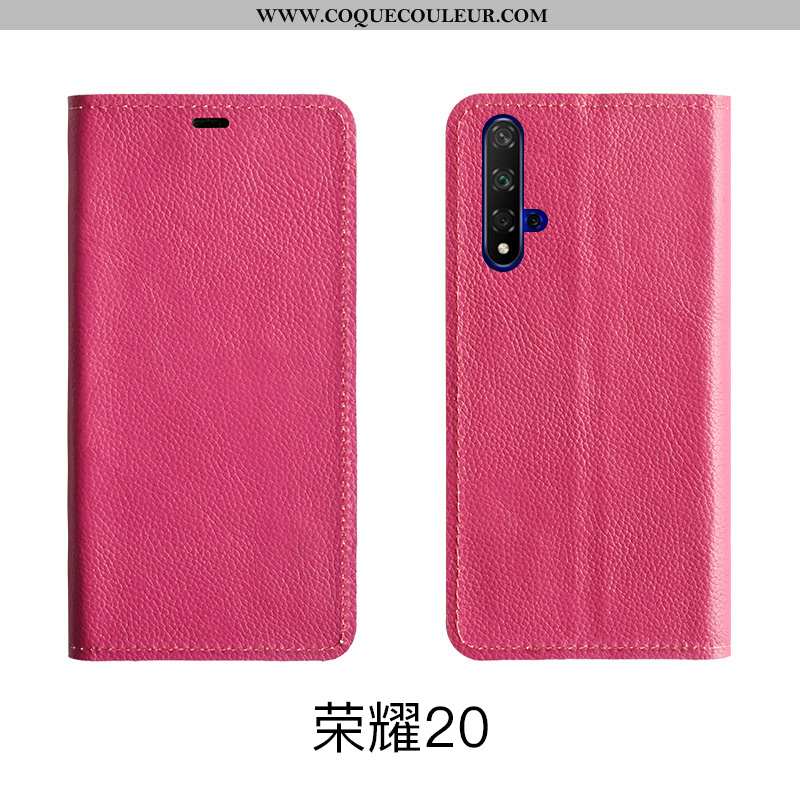 Étui Honor 20 Protection Téléphone Portable Tout Compris, Coque Honor 20 Cuir Véritable Cuir Rose