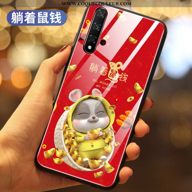 Housse Honor 20 Créatif Rat Tout Compris, Étui Honor 20 Tendance Incassable Rouge