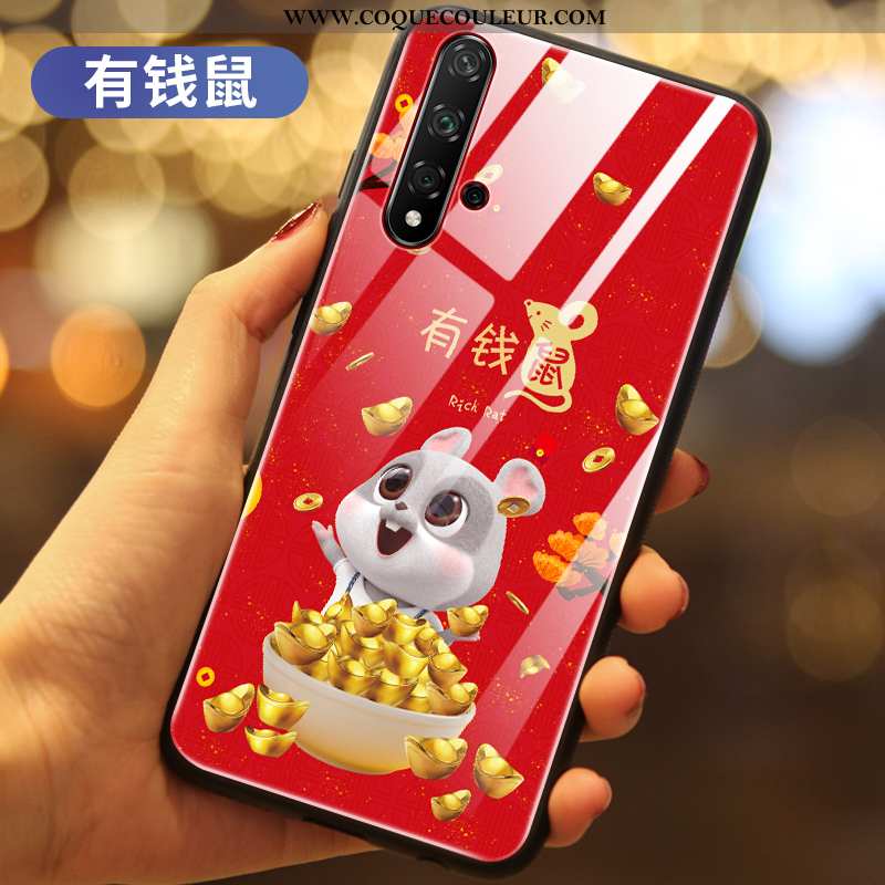 Housse Honor 20 Créatif Rat Tout Compris, Étui Honor 20 Tendance Incassable Rouge