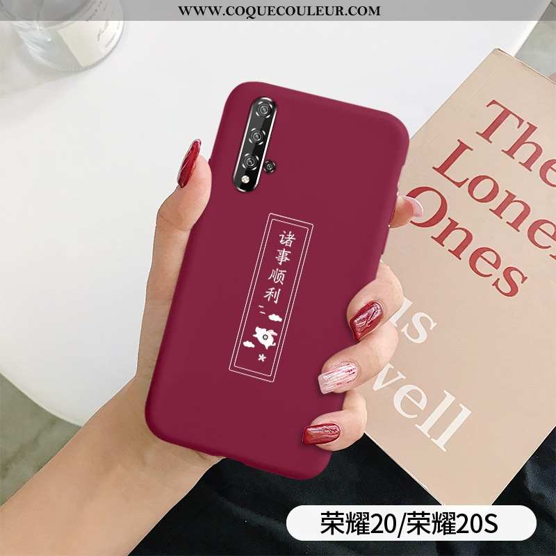 Coque Honor 20 Légère Protection Silicone, Housse Honor 20 Fluide Doux Délavé En Daim Rouge