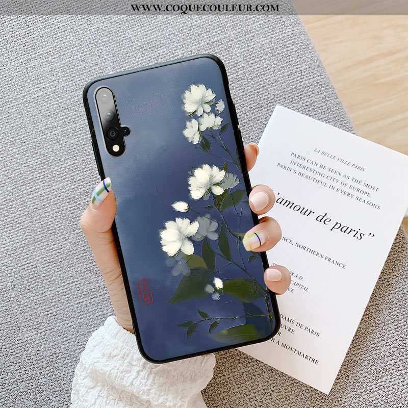 Housse Honor 20 Gaufrage Vert Tout Compris, Étui Honor 20 Tendance Protection Verte