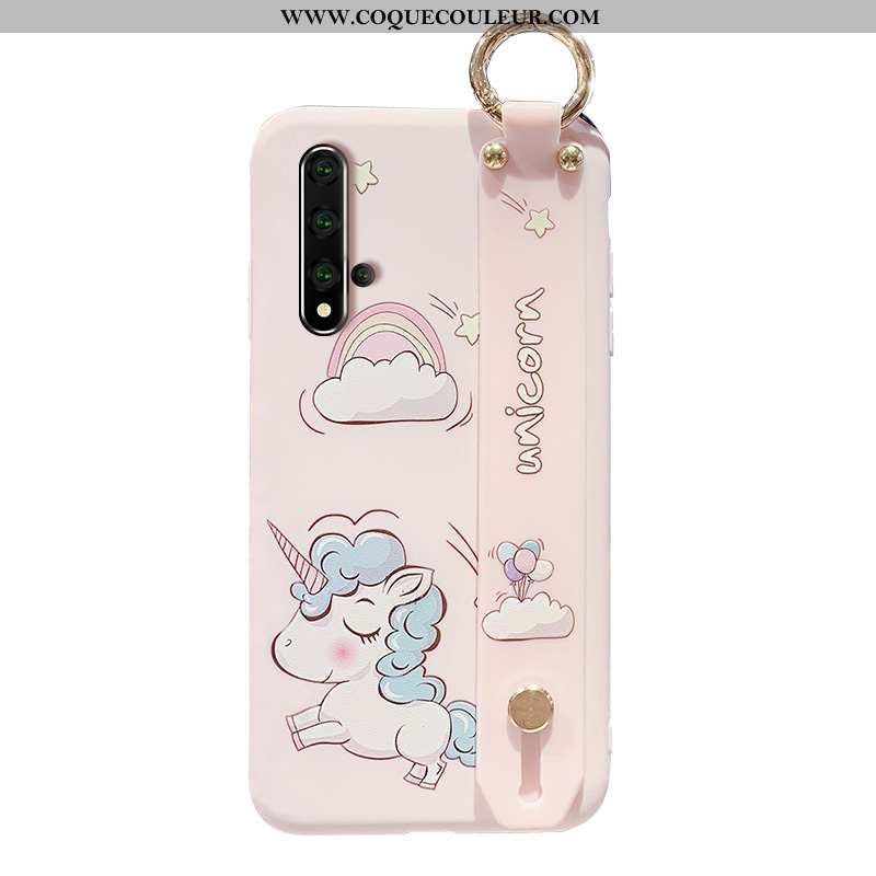 Coque Honor 20 Dessin Animé Incassable Cœur, Housse Honor 20 Fluide Doux Rose