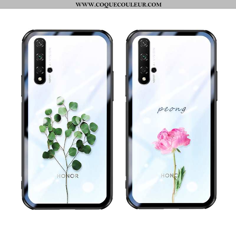 Étui Honor 20 Tendance Transparent Simple, Coque Honor 20 Fluide Doux Téléphone Portable Verte