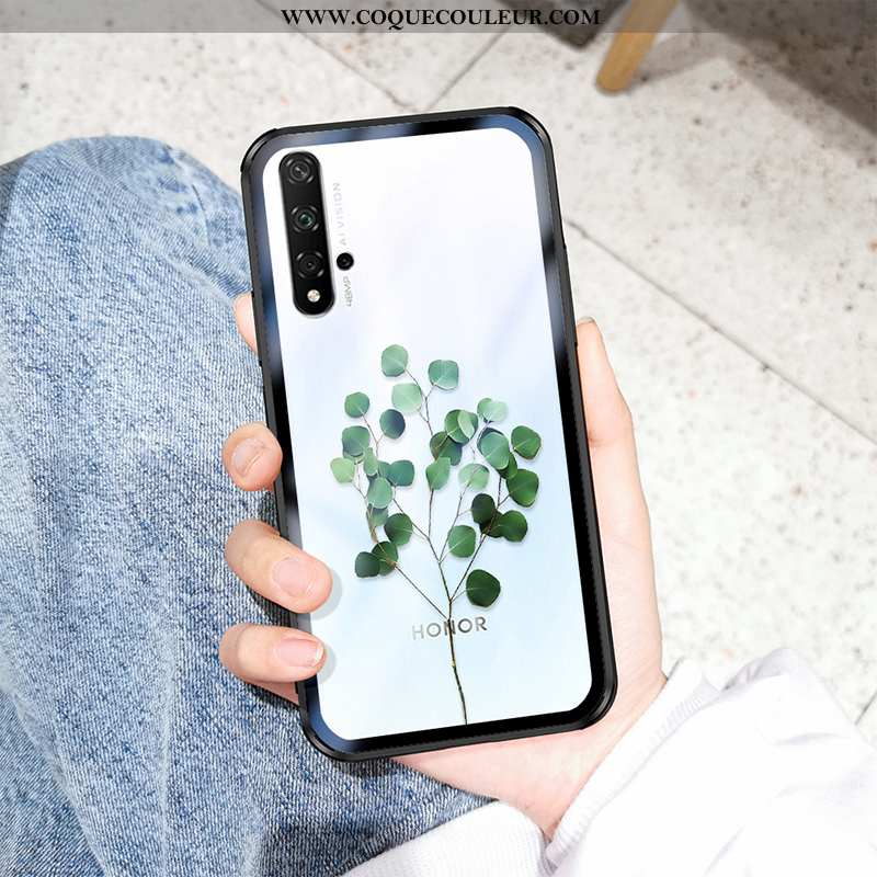 Étui Honor 20 Tendance Transparent Simple, Coque Honor 20 Fluide Doux Téléphone Portable Verte