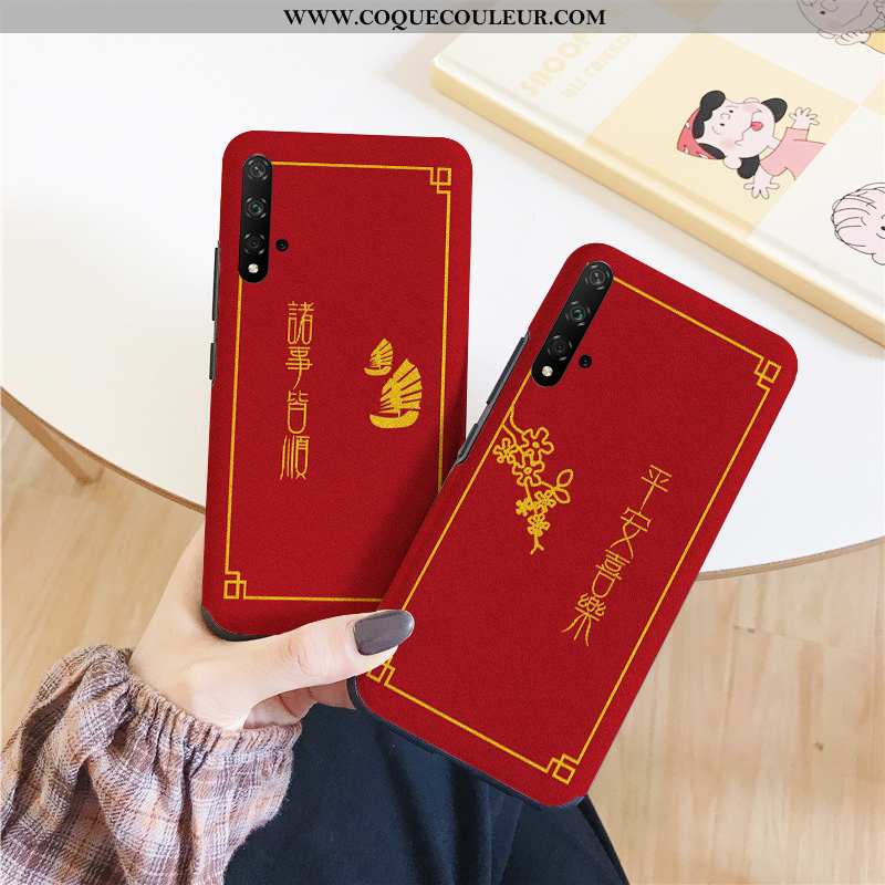 Coque Honor 20 Fluide Doux Étui Rouge, Housse Honor 20 Silicone Nouveau Rouge