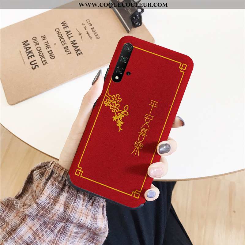 Coque Honor 20 Fluide Doux Étui Rouge, Housse Honor 20 Silicone Nouveau Rouge