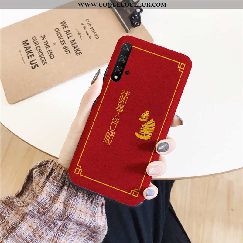 Coque Honor 20 Fluide Doux Étui Rouge, Housse Honor 20 Silicone Nouveau Rouge