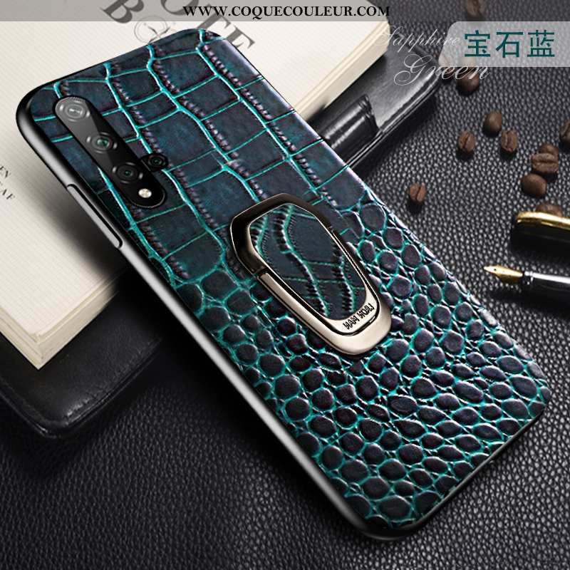 Coque Honor 20 Légère Ultra Incassable, Housse Honor 20 Cuir Anneau Bleu