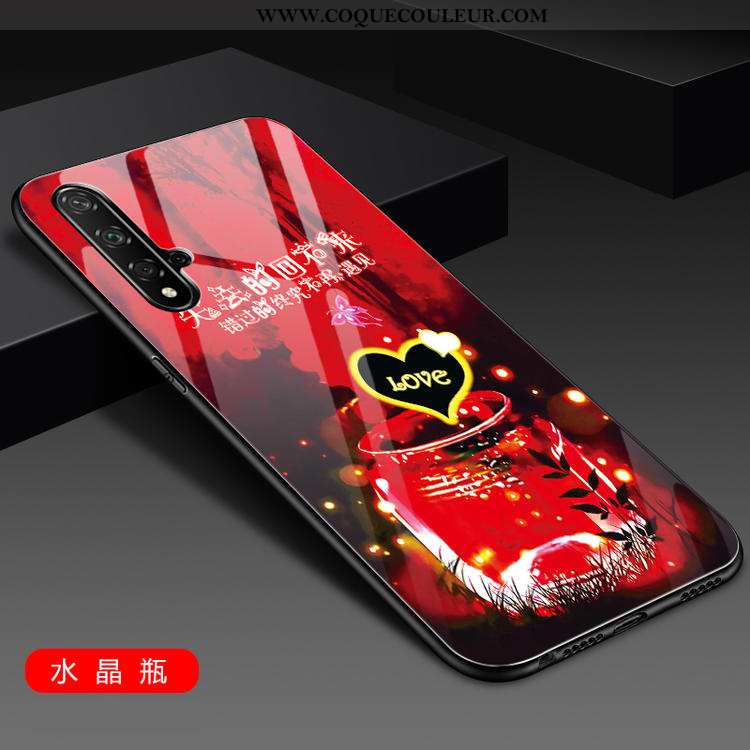Étui Honor 20 Silicone Verre Créatif, Coque Honor 20 Protection Téléphone Portable Rouge