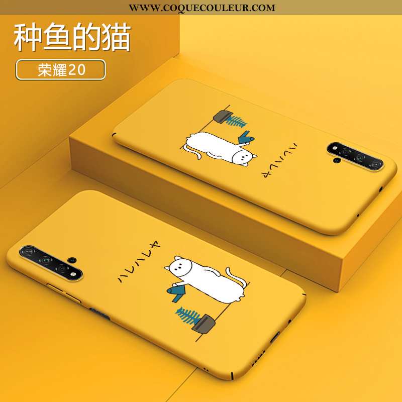 Coque Honor 20 Personnalité Difficile Tendance, Housse Honor 20 Dessin Animé Étui Jaune