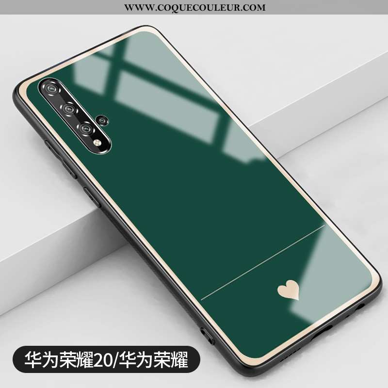 Étui Honor 20 Verre Frais Étui, Coque Honor 20 Silicone Simple Verte