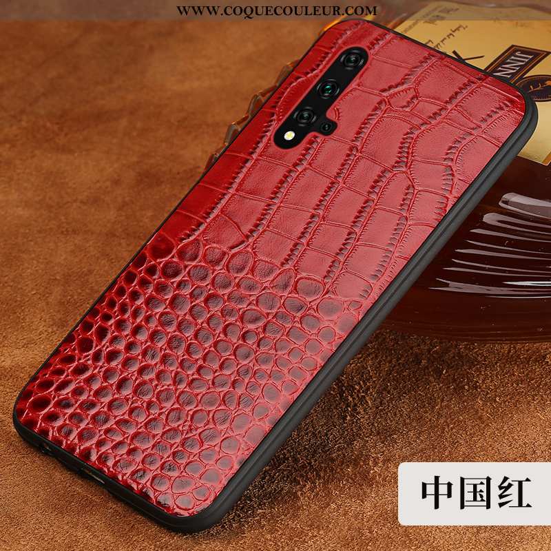 Coque Honor 20 Modèle Fleurie Rouge Crocodile, Housse Honor 20 Protection Luxe