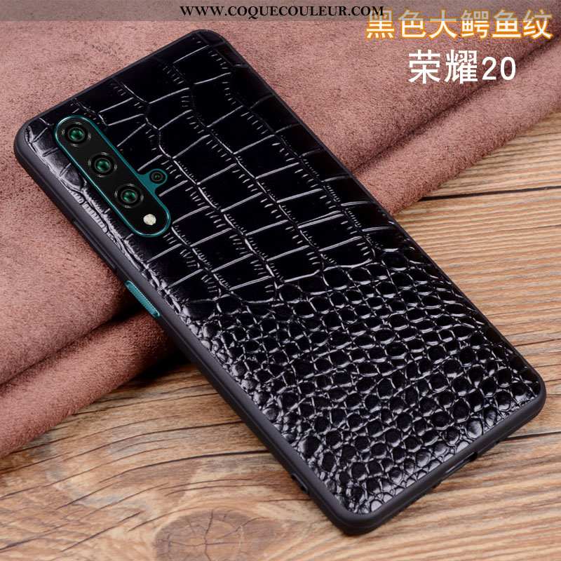 Étui Honor 20 Cuir Coque Tout Compris, Honor 20 Silicone Noir