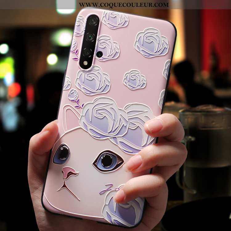 Coque Honor 20 Silicone Étui Rose, Housse Honor 20 Délavé En Daim Personnalité Rose