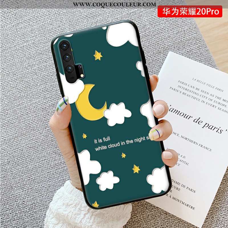 Coque Honor 20 Pro Protection Dessin Animé Légère, Housse Honor 20 Pro Gaufrage Ultra Verte