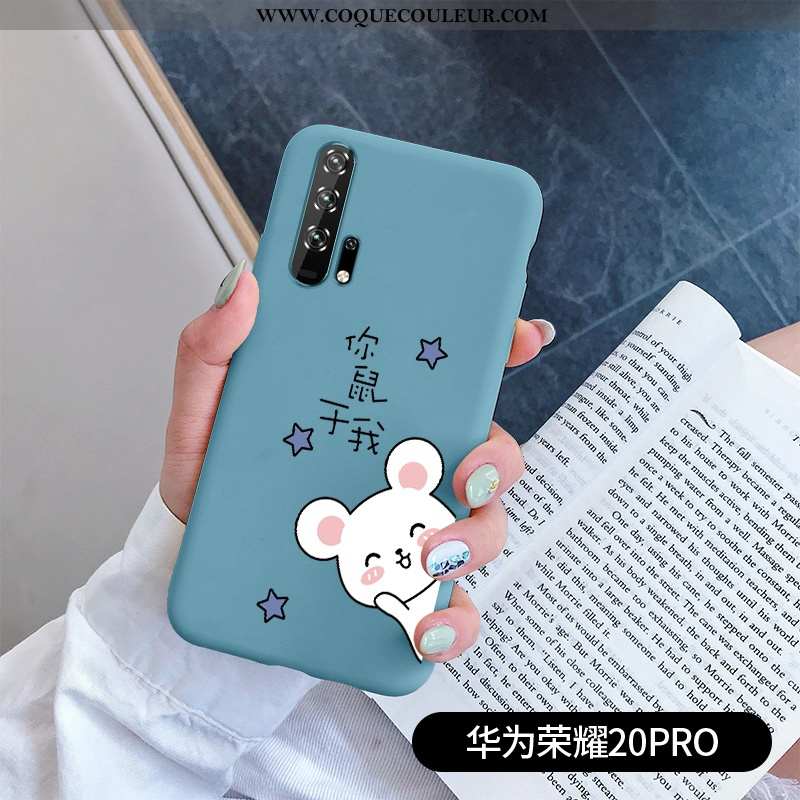 Housse Honor 20 Pro Créatif Étui Silicone, Honor 20 Pro Dessin Animé Rat Bleu