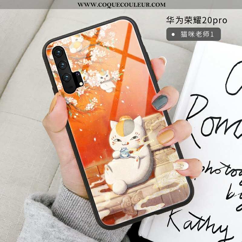 Étui Honor 20 Pro Verre Coque Incassable, Honor 20 Pro Personnalité Nouveau Orange