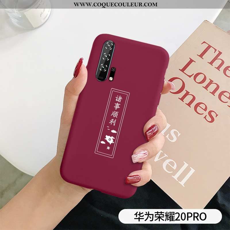 Coque Honor 20 Pro Tendance Simple Net Rouge, Housse Honor 20 Pro Légère Téléphone Portable Rouge