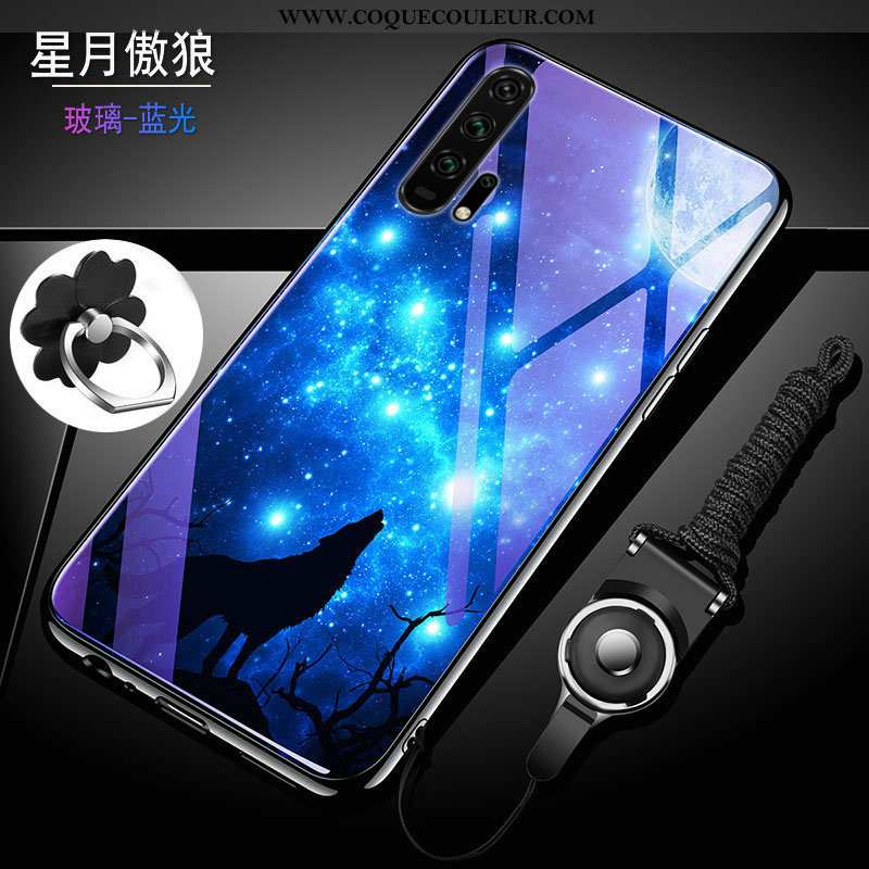 Étui Honor 20 Pro Protection Difficile Étui, Coque Honor 20 Pro Verre Fluide Doux Bleu