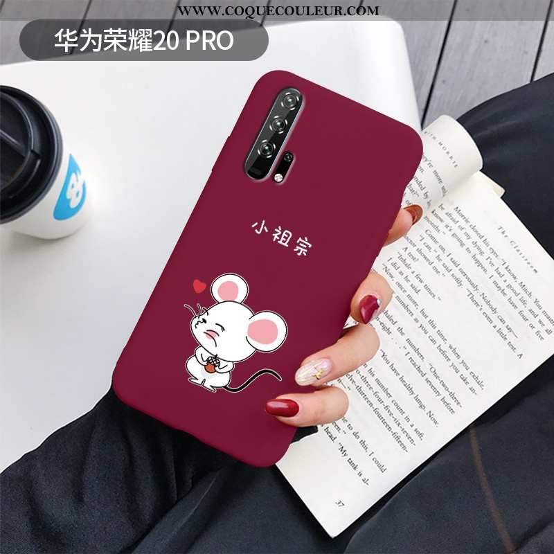 Housse Honor 20 Pro Légère Coque Silicone, Étui Honor 20 Pro Fluide Doux Amoureux Bordeaux