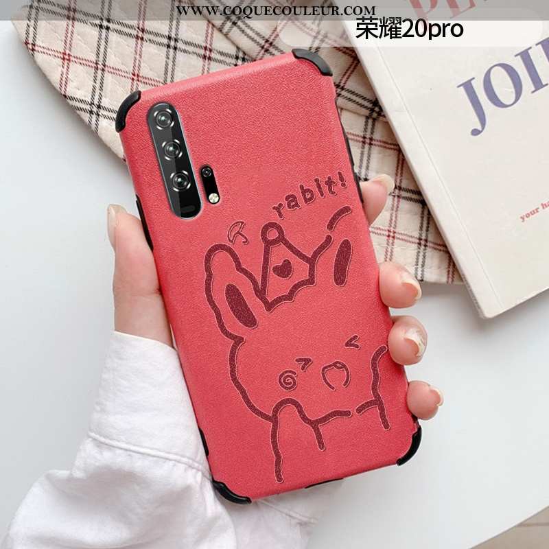 Housse Honor 20 Pro Gaufrage Cuir Coque, Étui Honor 20 Pro Dessin Animé Tout Compris Violet