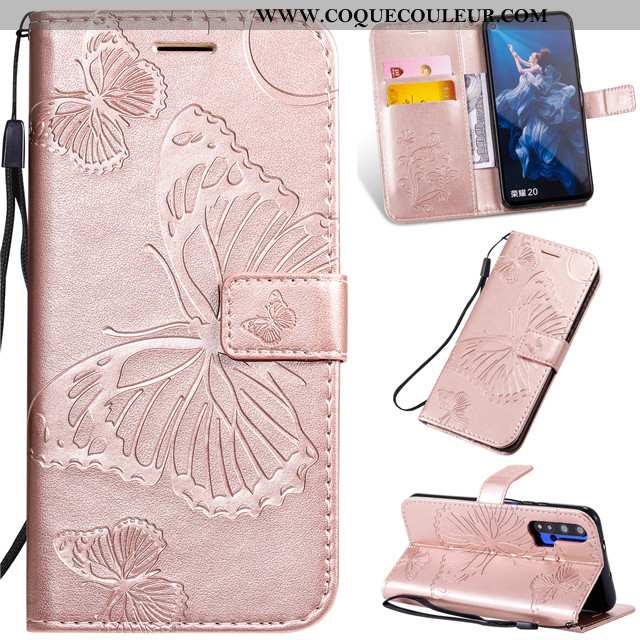 Coque Honor 20 Pro Cuir Tout Compris Clamshell, Housse Honor 20 Pro Fluide Doux Rose