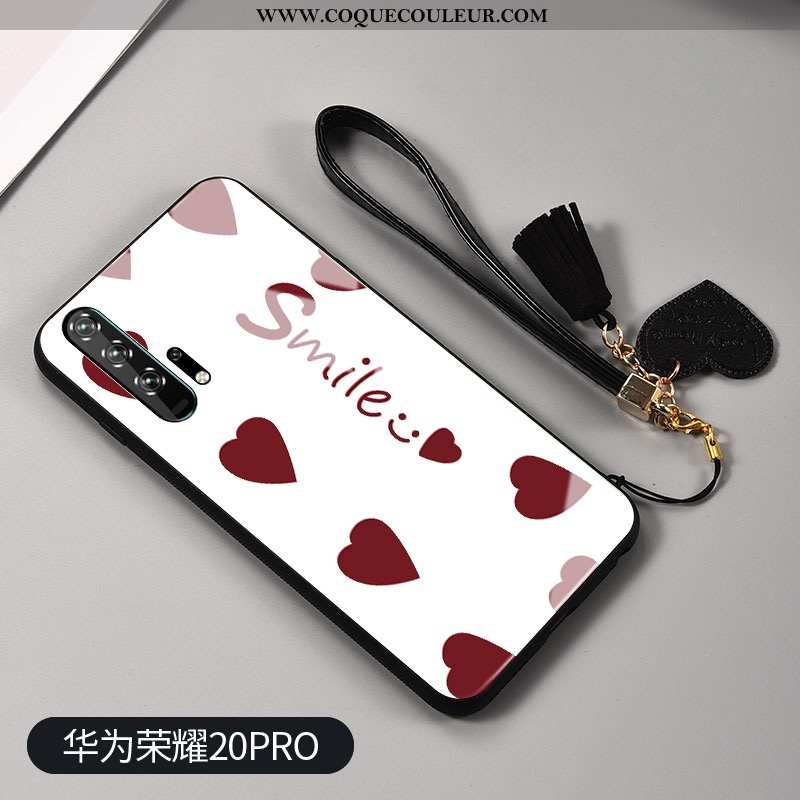 Étui Honor 20 Pro Créatif Jeunesse Verre, Coque Honor 20 Pro Mode Ornements Suspendus Rouge