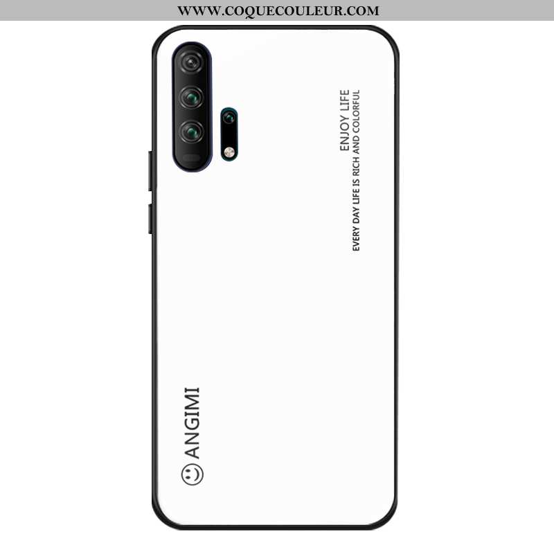 Étui Honor 20 Pro Verre Silicone Étui, Coque Honor 20 Pro Personnalité Couleur Unie Rose