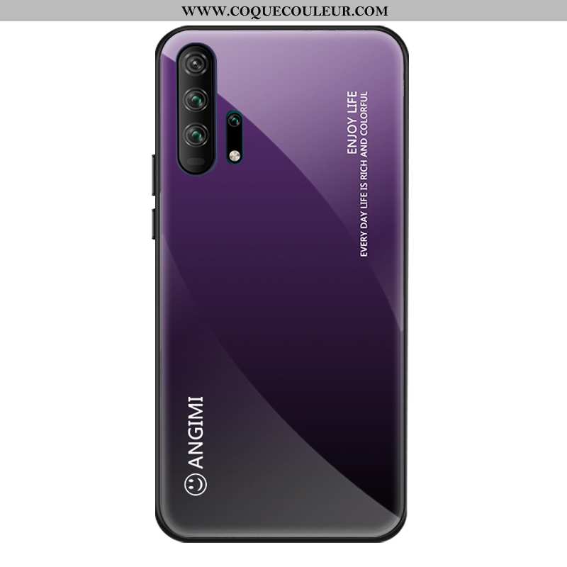 Étui Honor 20 Pro Verre Silicone Étui, Coque Honor 20 Pro Personnalité Couleur Unie Rose