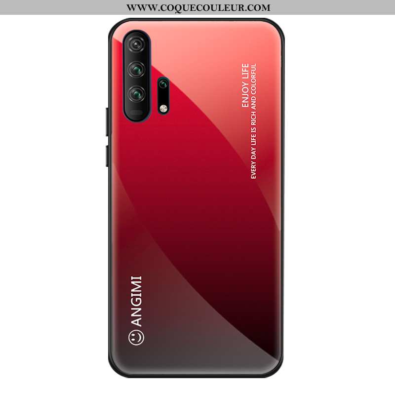 Étui Honor 20 Pro Verre Silicone Étui, Coque Honor 20 Pro Personnalité Couleur Unie Rose