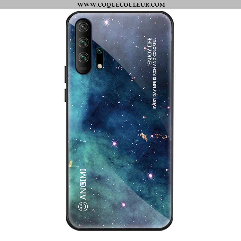 Étui Honor 20 Pro Verre Silicone Étui, Coque Honor 20 Pro Personnalité Couleur Unie Rose