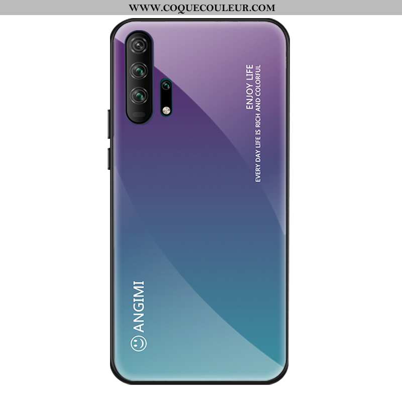 Étui Honor 20 Pro Verre Silicone Étui, Coque Honor 20 Pro Personnalité Couleur Unie Rose