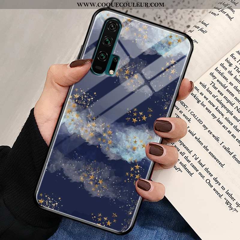 Coque Honor 20 Pro Protection Bleu Étui, Housse Honor 20 Pro Verre Rose