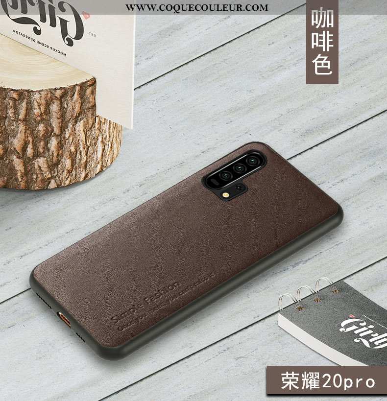 Étui Honor 20 Pro Fluide Doux Bovins Marron, Coque Honor 20 Pro Protection Téléphone Portable Marron