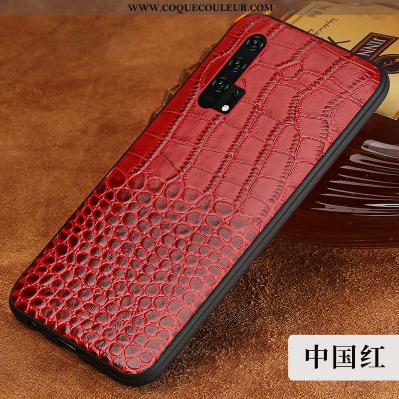 Coque Honor 20 Pro Cuir Véritable Personnalité Luxe, Housse Honor 20 Pro Cuir Téléphone Portable Rou