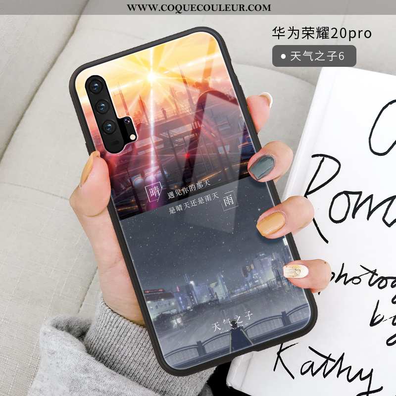 Étui Honor 20 Pro Verre Protection Gris, Coque Honor 20 Pro Personnalité Téléphone Portable Gris