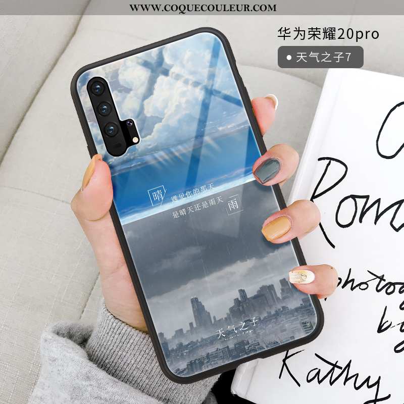 Étui Honor 20 Pro Verre Protection Gris, Coque Honor 20 Pro Personnalité Téléphone Portable Gris