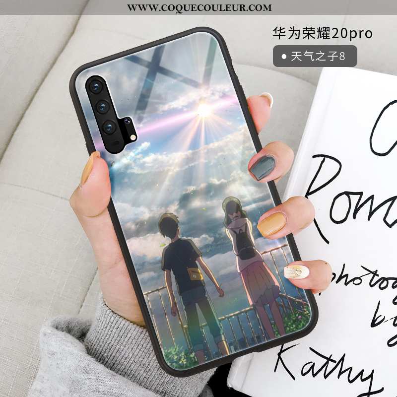 Étui Honor 20 Pro Verre Protection Gris, Coque Honor 20 Pro Personnalité Téléphone Portable Gris