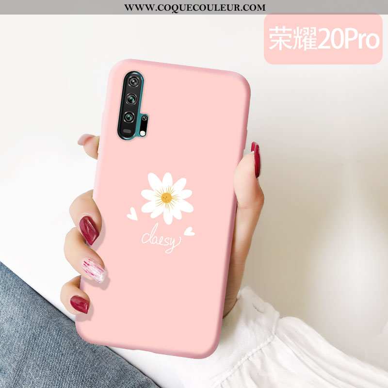 Coque Honor 20 Pro Mode Tout Compris Net Rouge, Housse Honor 20 Pro Protection Petite Marguerite Ros