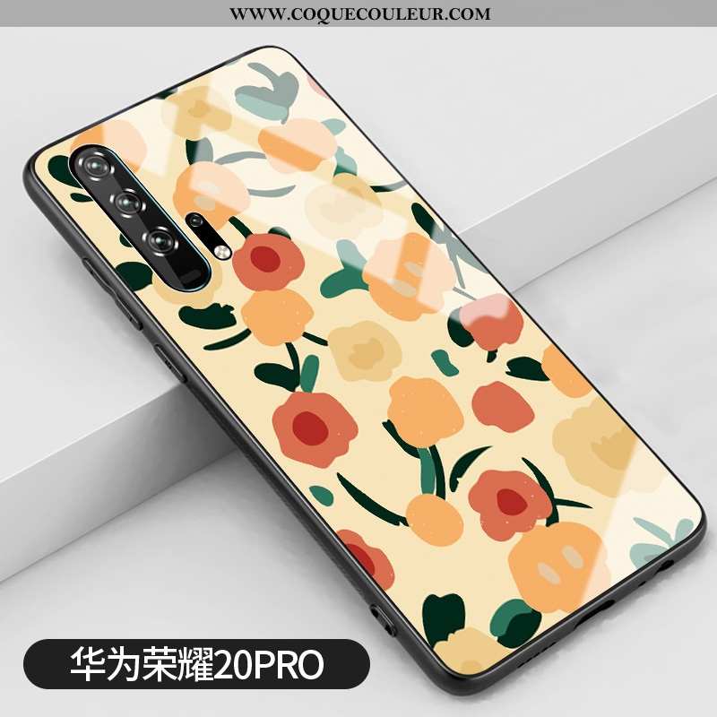 Coque Honor 20 Pro Vintage Silicone Simple, Housse Honor 20 Pro Tendance Frais Jaune