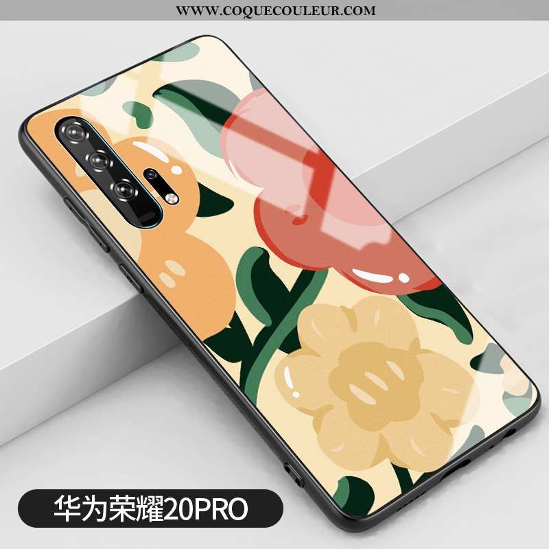 Coque Honor 20 Pro Vintage Silicone Simple, Housse Honor 20 Pro Tendance Frais Jaune