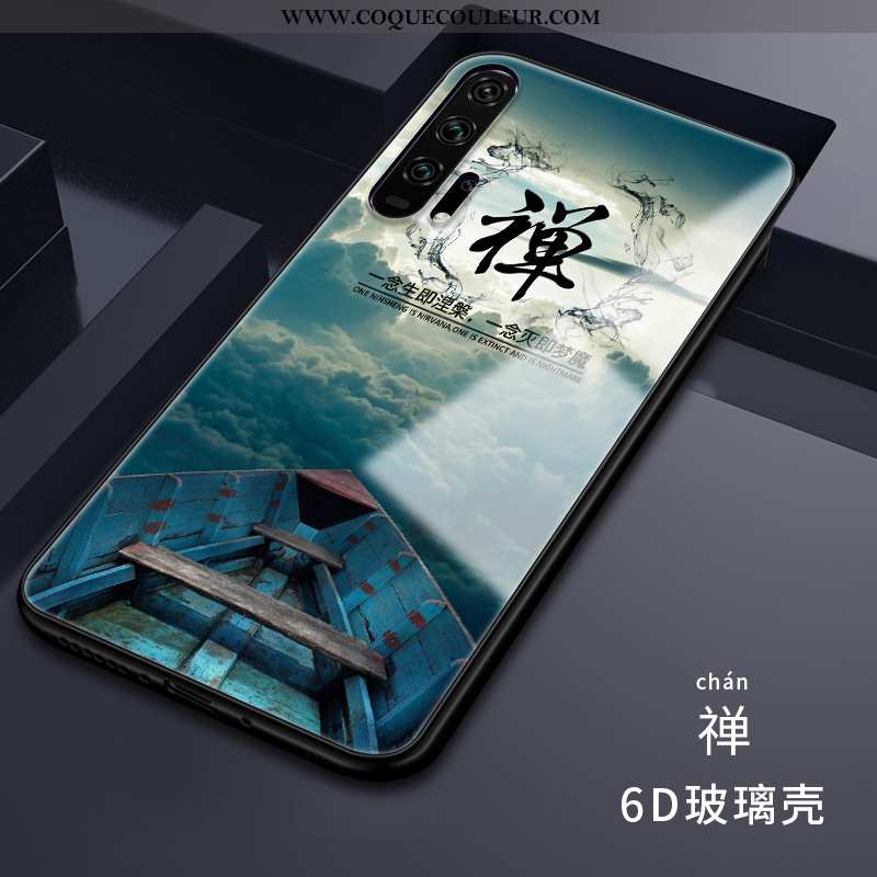 Coque Honor 20 Pro Verre Téléphone Portable Noir, Housse Honor 20 Pro Personnalité Nouveau Noir