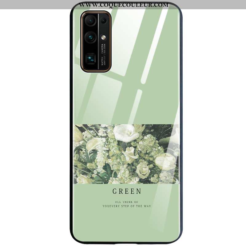 Housse Honor 30 Verre Tout Compris Fleurs, Étui Honor 30 Créatif Net Rouge Verte